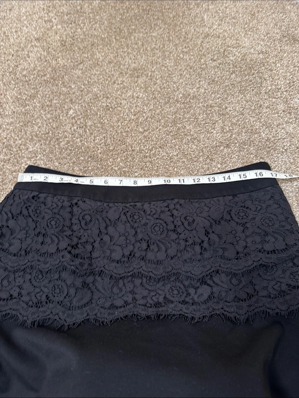 Cabi skirt Black Lace-Trim A-Line stretch pull on comfort career business office